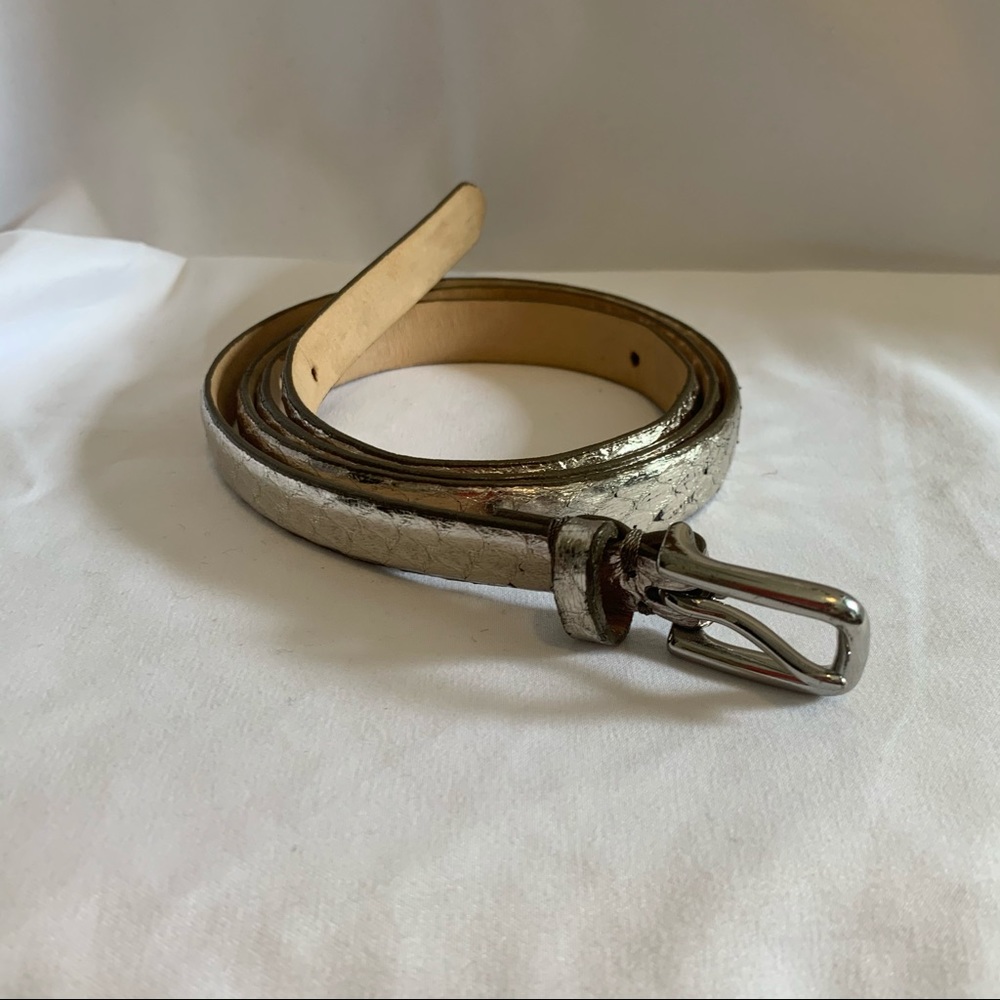 JCrew Silver Snakeskin Belt